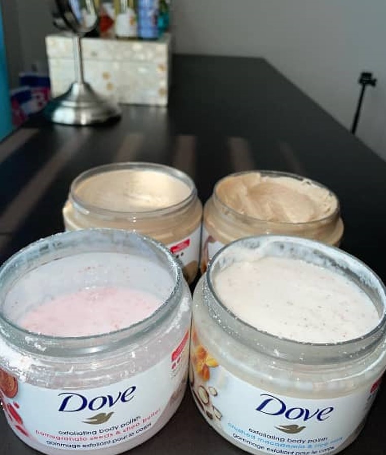 Dove Exfoliating Body Polish Colloidal Oatmeal and Calendula Oil Body Scrub on a very cheap price